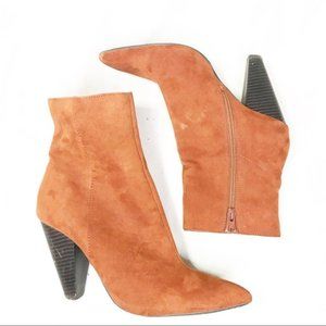 5/$25 Forever 21 Rust Burnt Orange Heeled Ankle Booties Women's Size 7 Point Toe